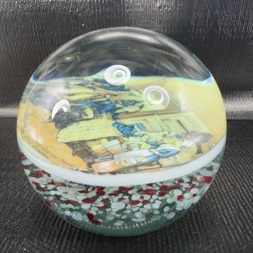Vintage Betsy Ross and The First‎ Stars and Stripes Glass Paperweight Orb Heavy